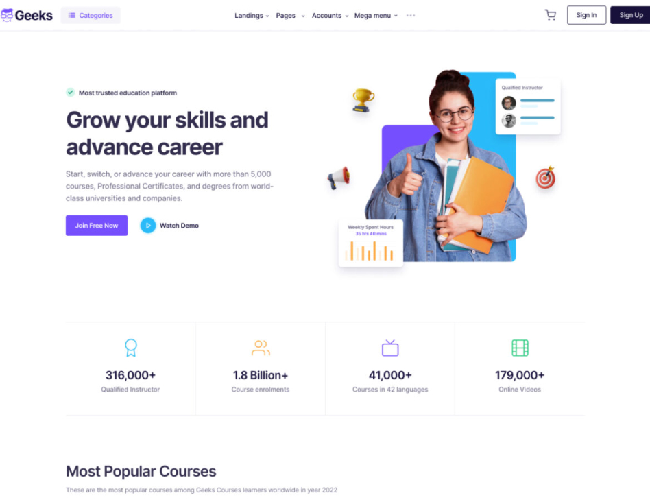 landing page design courses academy