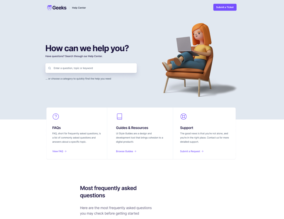 help center bootstrap 5 template